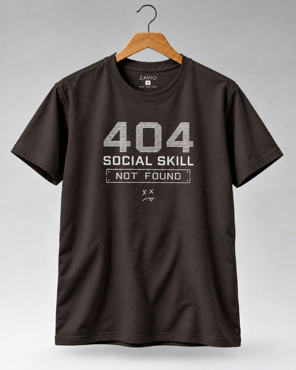 404 Social Skill Not Found Graphic Tee for Men | 100% Cotton