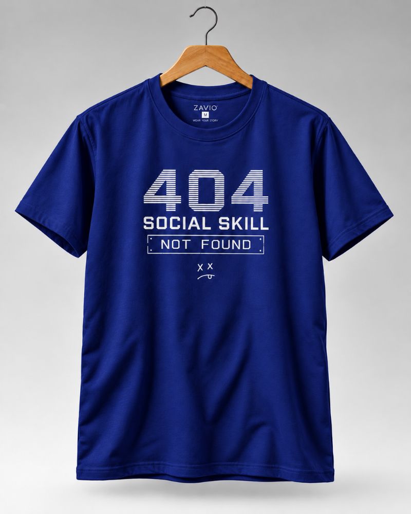 404 Social Skill Not Found Graphic Tee for Men | 100% Cotton