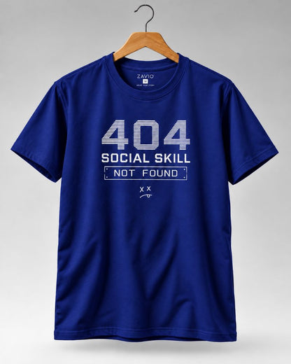 404 Social Skill Not Found Graphic Tee for Men | 100% Cotton