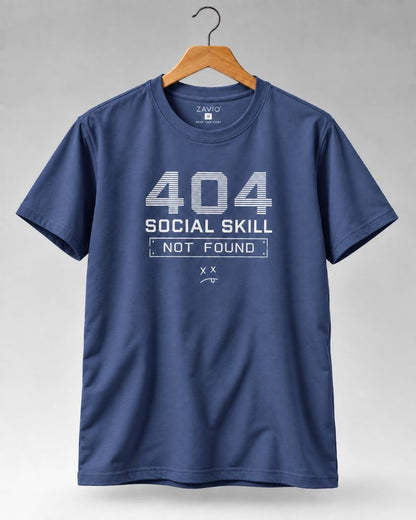 404 Social Skill Not Found Graphic Tee for Men | 100% Cotton