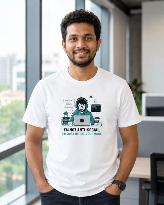 Pro-Code Mode Graphic Tee for Men | 100% Cotton
