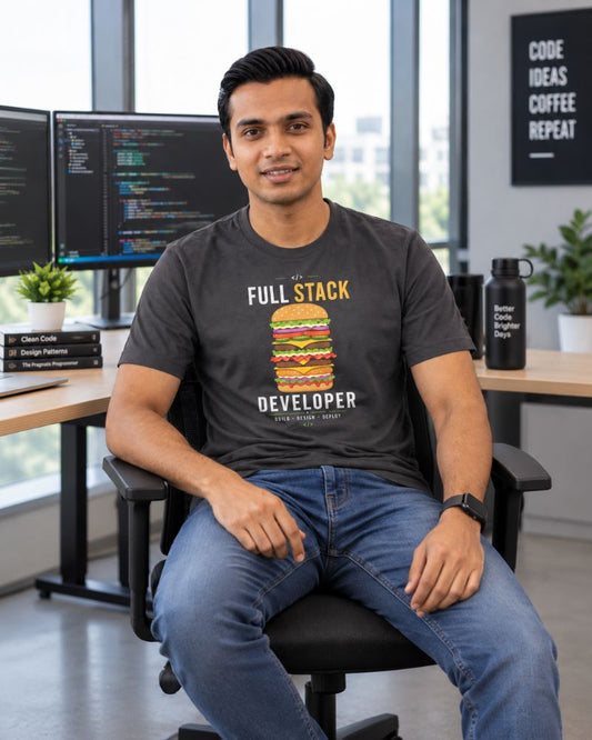 Full Stack Developer Graphic Tee for Men | 100% Cotton