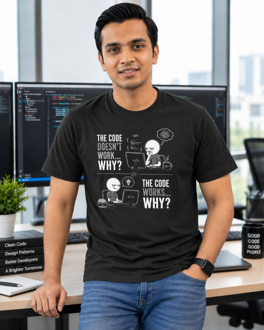 The Code Works...Why? Graphic Tee for Men | 100% Cotton