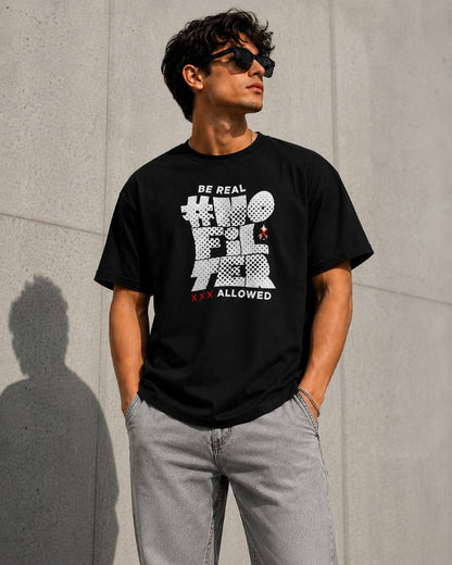 NO FILTER Dark Graphic Tee for Men | 100% Cotton
