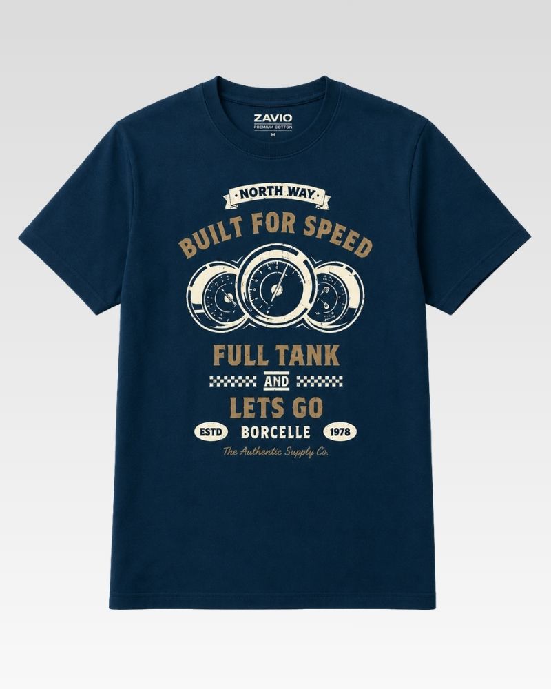 BUILT FOR SPEED Graphic Tee for Men | 100% Cotton