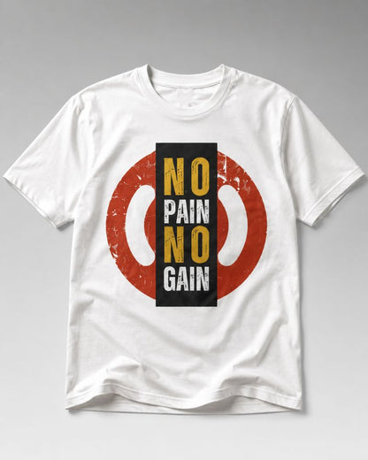 NO PAIN NO GAIN Graphic Tee for Men | 100% Cotton