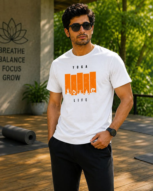 YOGA LIFE Graphic Tee for Men | 100% Cotton