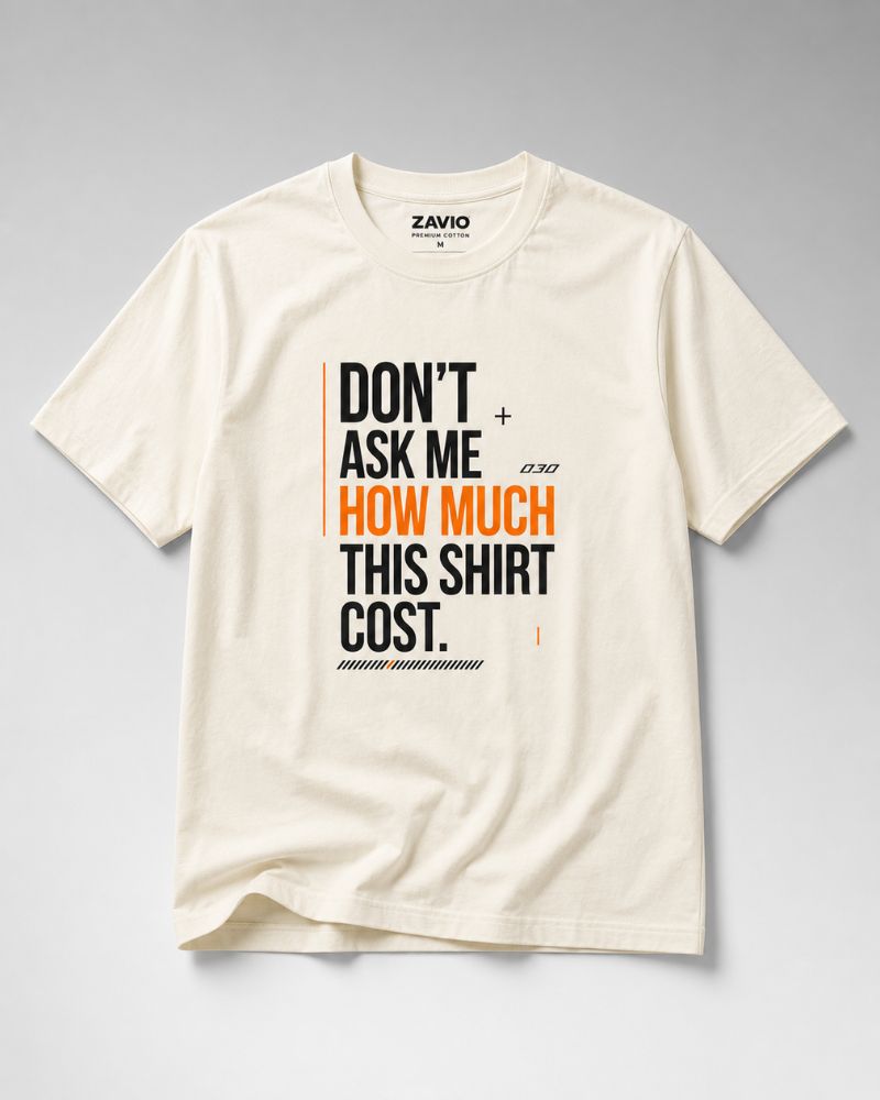 DON’T ASK ME Graphic Tee for Men | Ivory | 100% Cotton