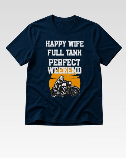 HAPPY WIFE FULL TANK Graphic Tee for Men | 100% Cotton