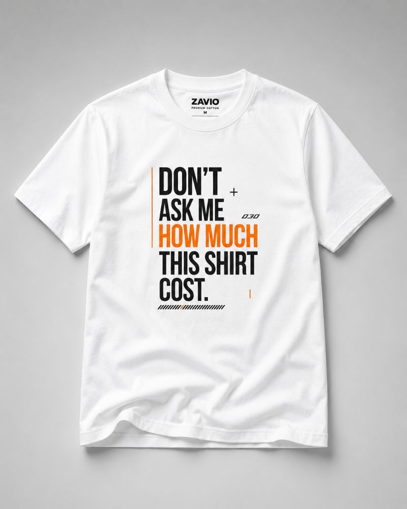 DON’T ASK ME Graphic Tee for Men | Ivory | 100% Cotton