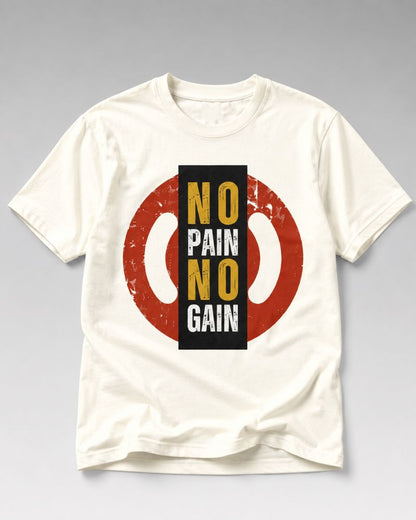 NO PAIN NO GAIN Graphic Tee for Men | 100% Cotton