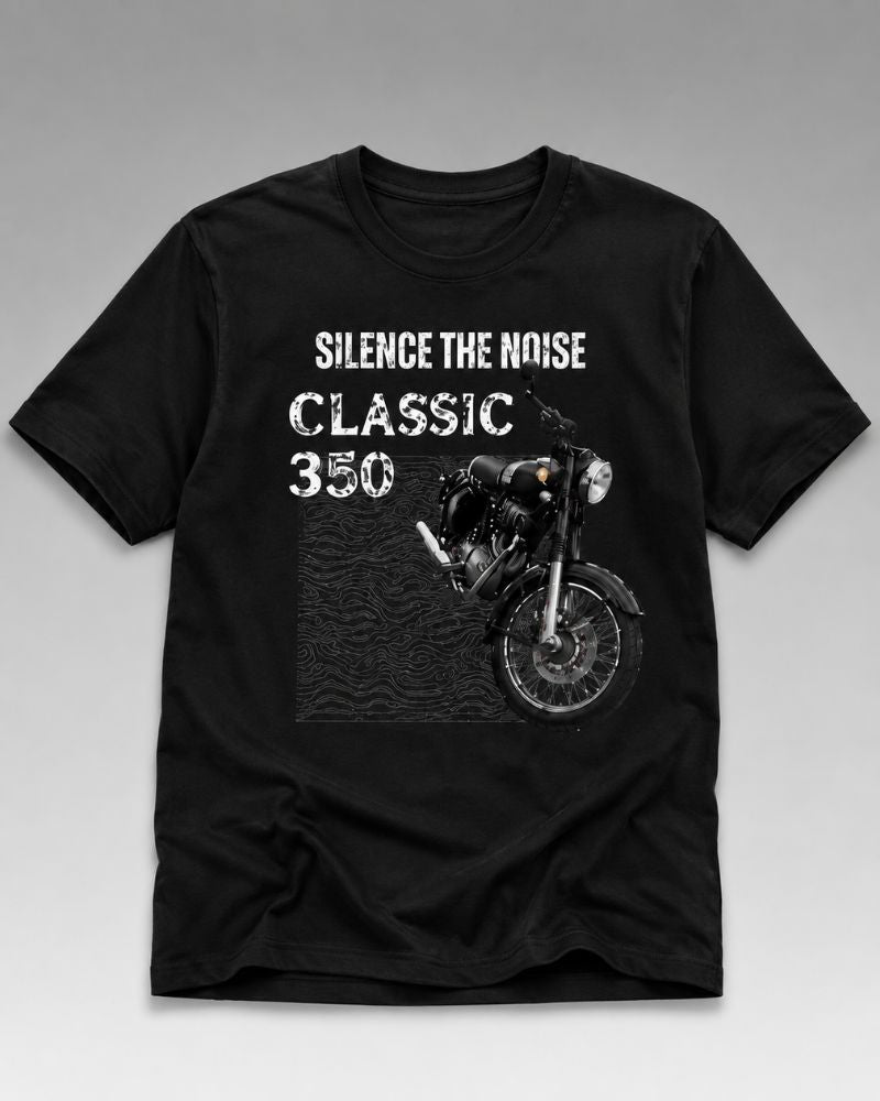 SILENCE THE NOISE Classic 350 Graphic Tee for Men | 100% Cotton