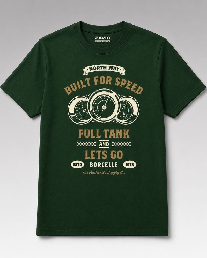 BUILT FOR SPEED Graphic Tee for Men | 100% Cotton