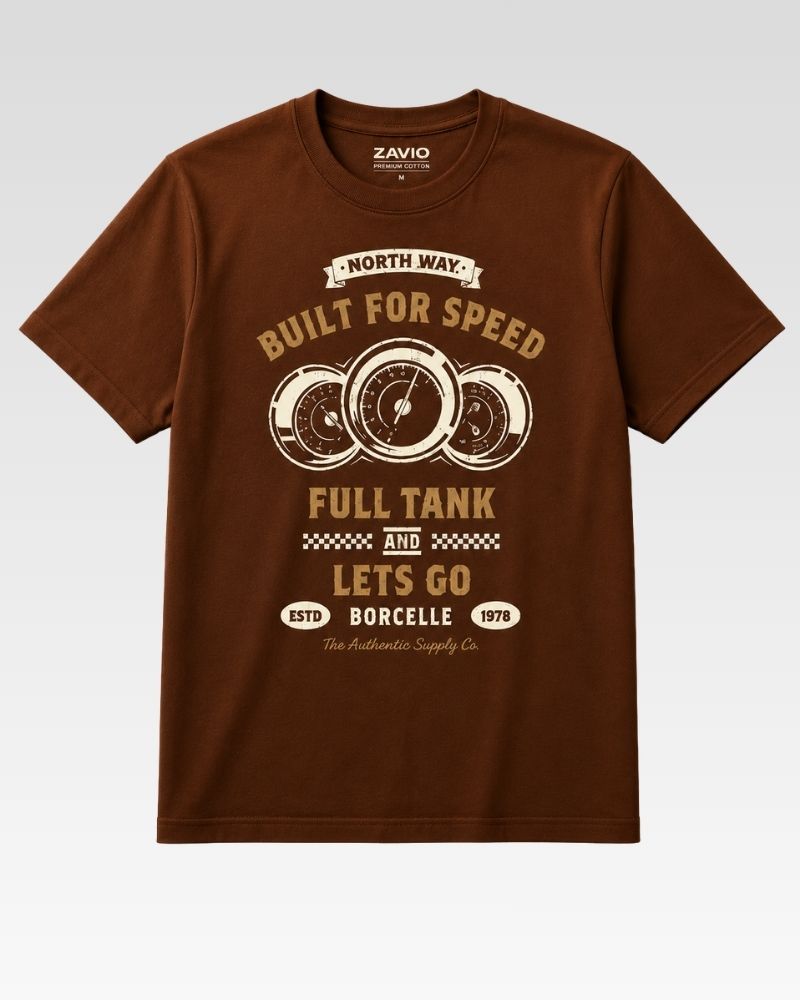 BUILT FOR SPEED Graphic Tee for Men | 100% Cotton