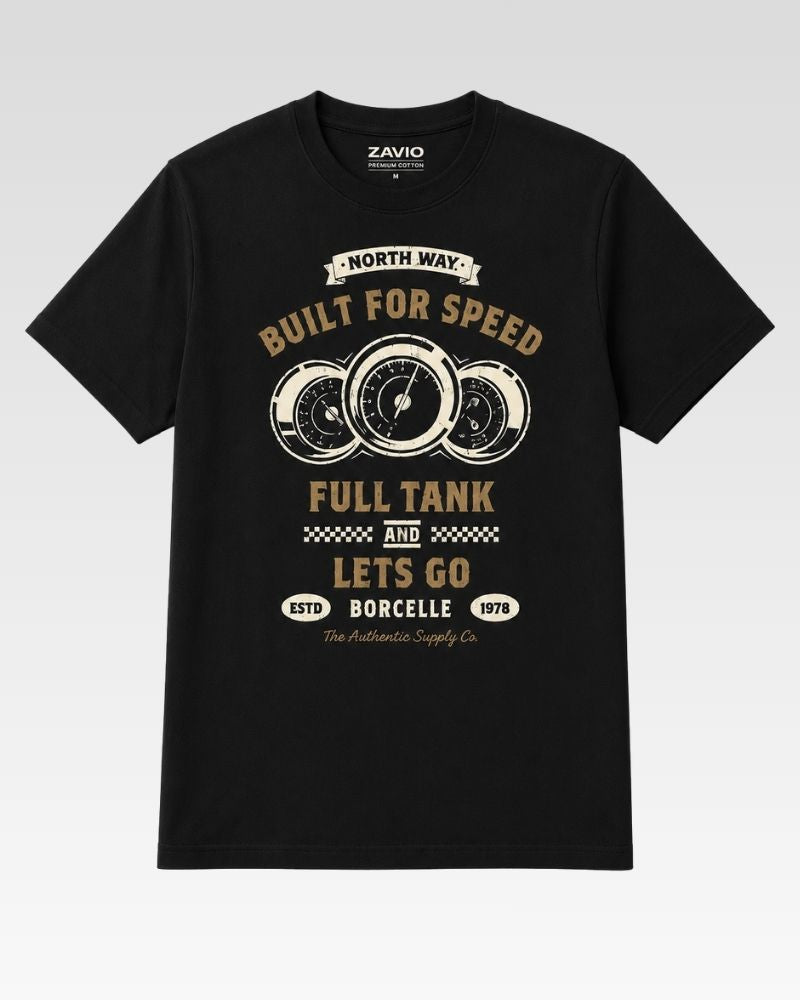 BUILT FOR SPEED Graphic Tee for Men | 100% Cotton