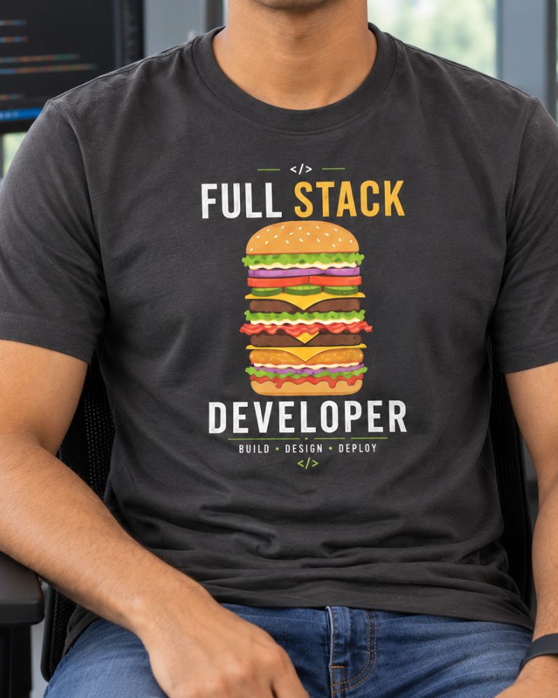 Full Stack Developer Graphic Tee for Men | 100% Cotton