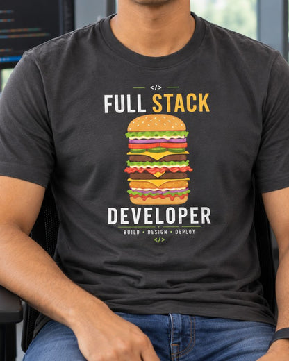 Full Stack Developer Graphic Tee for Men | 100% Cotton