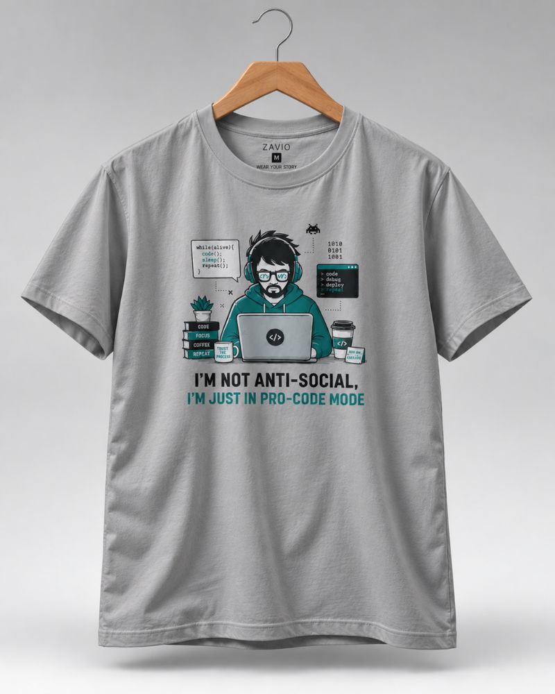 Pro-Code Mode Graphic Tee for Men | 100% Cotton