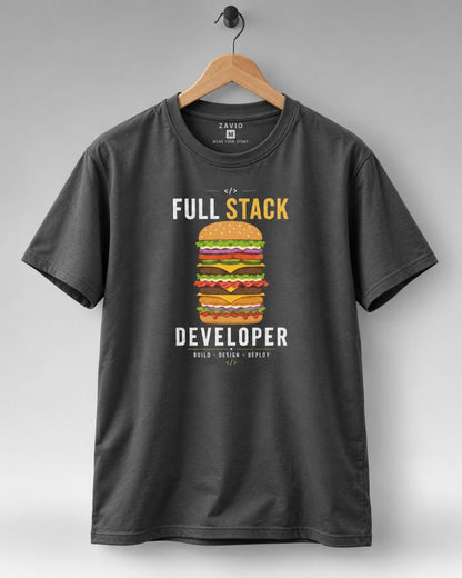 Full Stack Developer Graphic Tee for Men | 100% Cotton