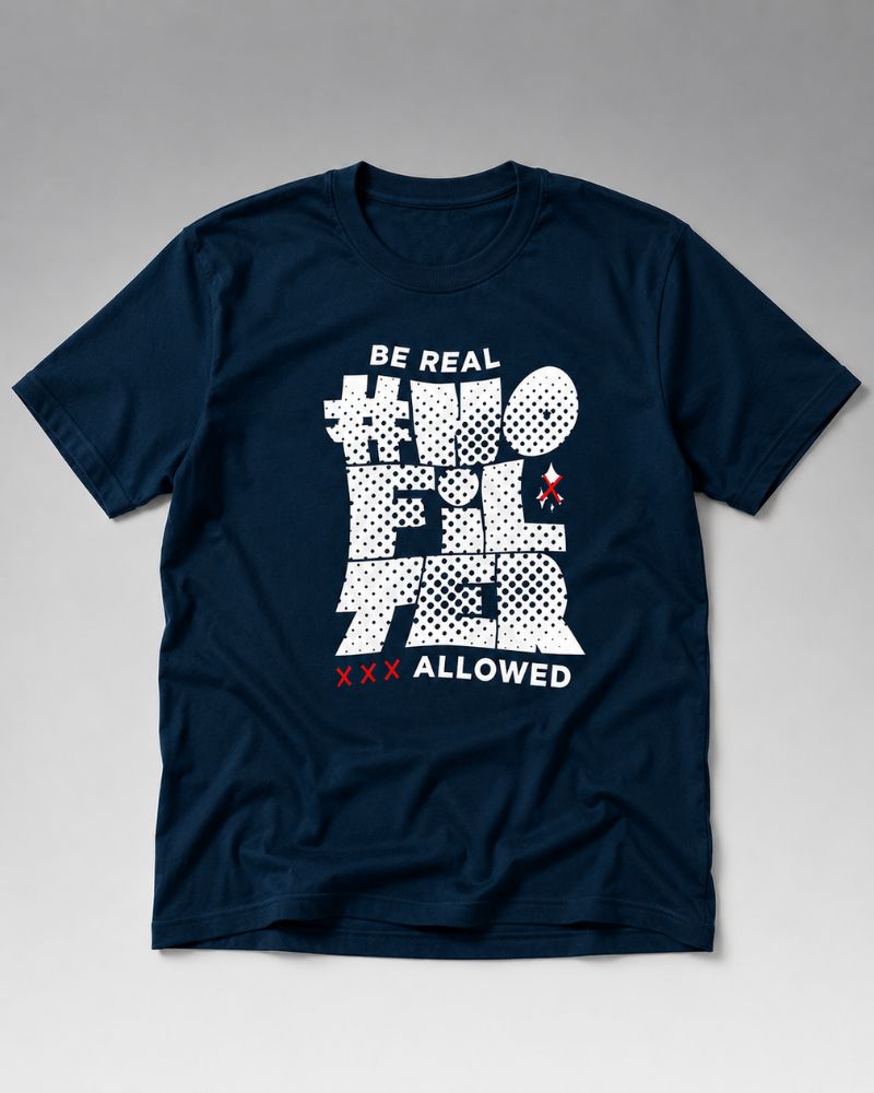 NO FILTER Dark Graphic Tee for Men | 100% Cotton