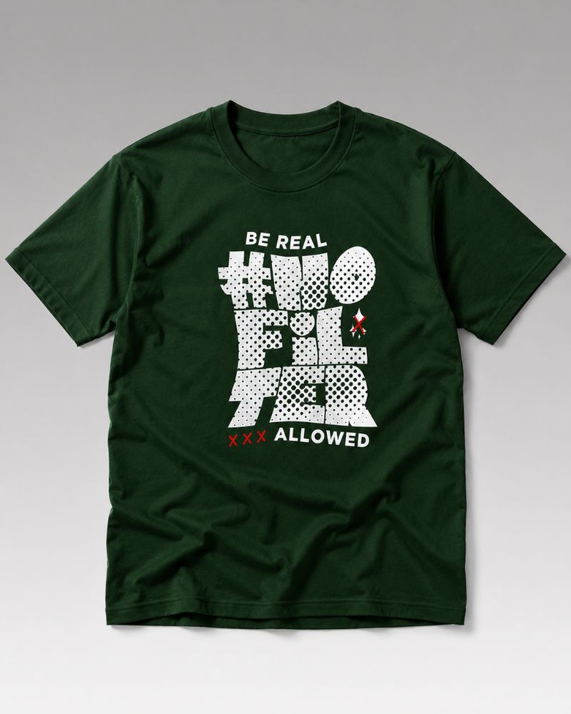 NO FILTER Dark Graphic Tee for Men | 100% Cotton