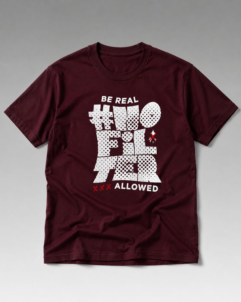 NO FILTER Dark Graphic Tee for Men | 100% Cotton