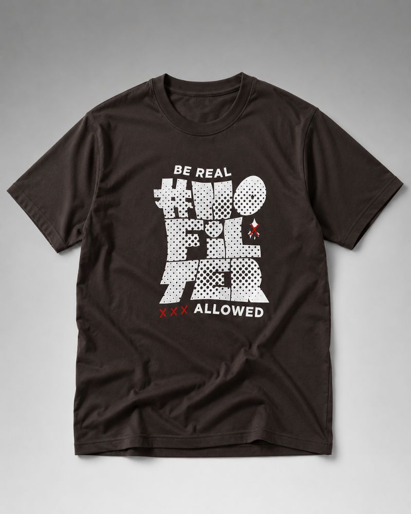 NO FILTER Dark Graphic Tee for Men | 100% Cotton