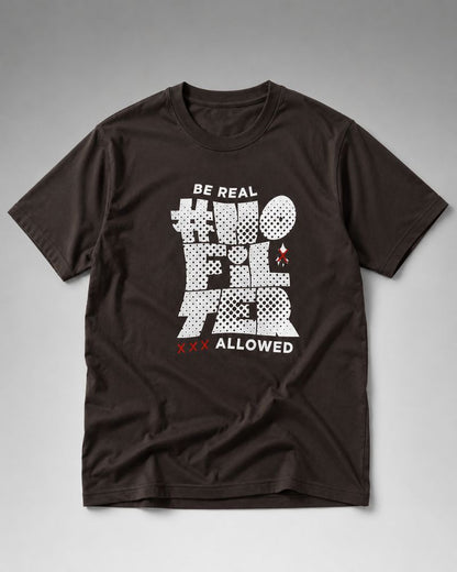 NO FILTER Dark Graphic Tee for Men | 100% Cotton