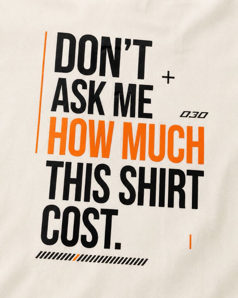 DON’T ASK ME Graphic Tee for Men | Ivory | 100% Cotton