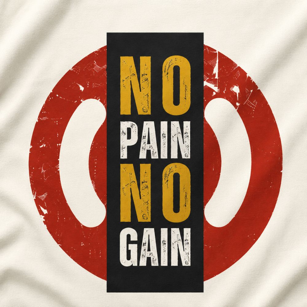 NO PAIN NO GAIN Graphic Tee for Men | 100% Cotton