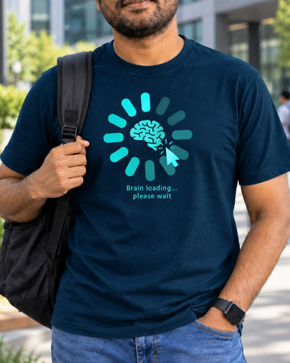 Brain Loading Graphic Tee for Men | 100% Cotton