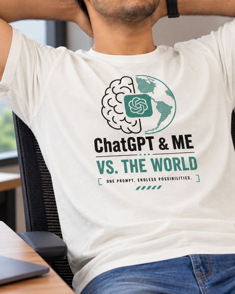 ChatGPT & Me Graphic Tee for Men | 100% Cotton