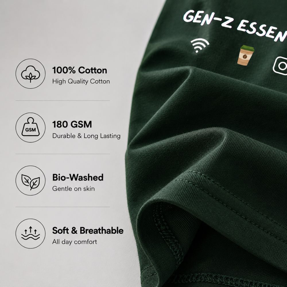 GEN-Z ESSENTIALS Graphic Tee for Men | 100% Cotton