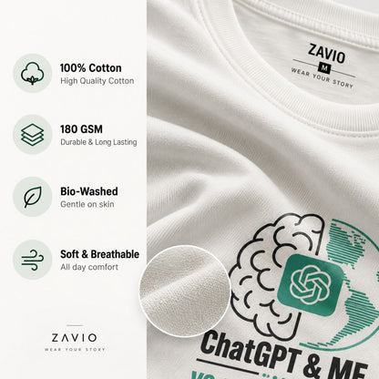ChatGPT & Me Graphic Tee for Men | 100% Cotton