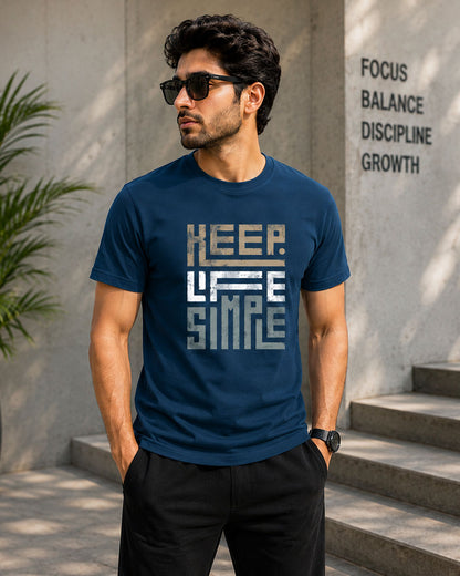 KEEP LIFE SIMPLE Graphic Tee for Men | 100% Cotton