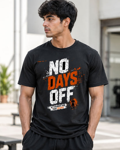 NO DAYS OFF Graphic Tee for Men | 100% Cotton