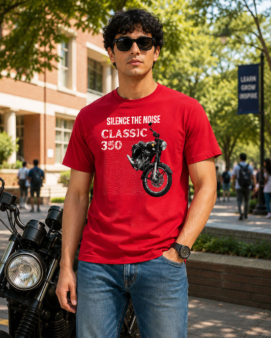 SILENCE THE NOISE Classic 350 Graphic Tee for Men | 100% Cotton