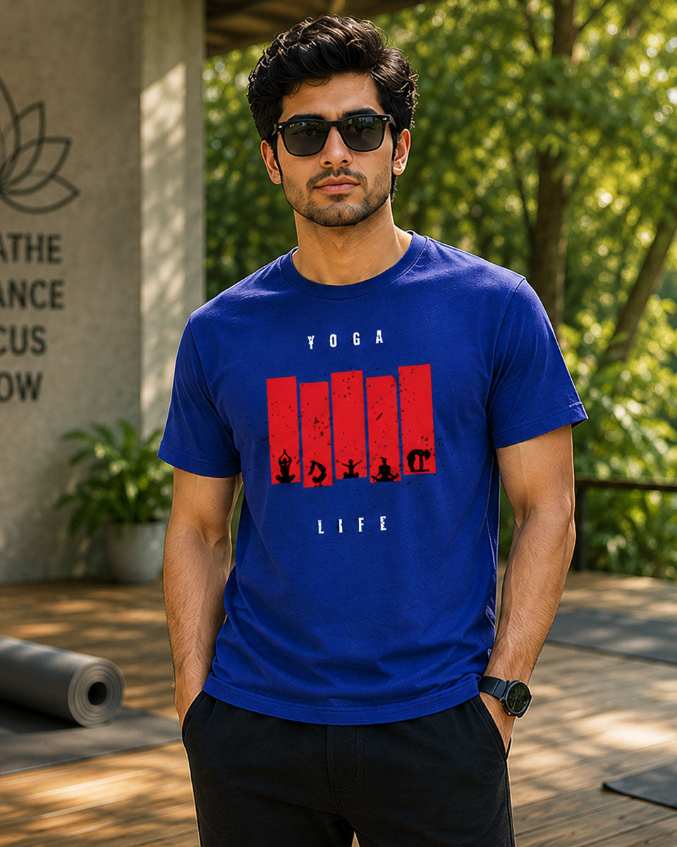 YOGA LIFE Graphic Tee for Men | 100% Cotton